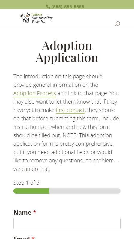 Mobile Screenshot - Adoption application